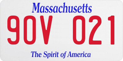 MA license plate 9OV021