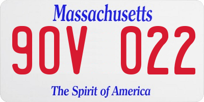 MA license plate 9OV022