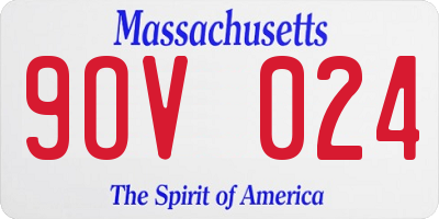 MA license plate 9OV024