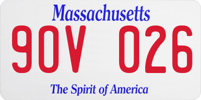 MA license plate 9OV026