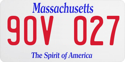 MA license plate 9OV027