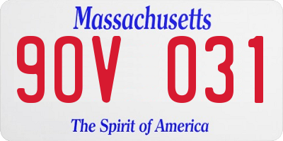 MA license plate 9OV031