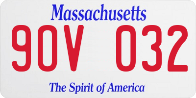 MA license plate 9OV032