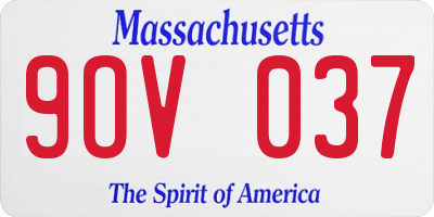 MA license plate 9OV037
