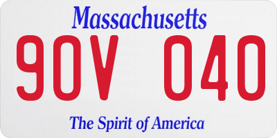 MA license plate 9OV040