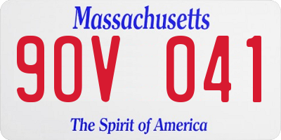 MA license plate 9OV041
