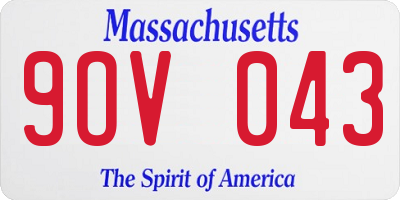 MA license plate 9OV043