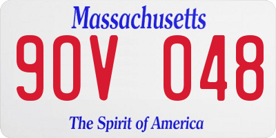 MA license plate 9OV048