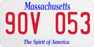 MA license plate 9OV053