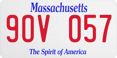 MA license plate 9OV057