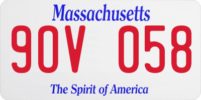 MA license plate 9OV058