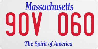 MA license plate 9OV060