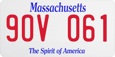 MA license plate 9OV061