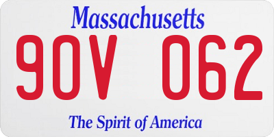 MA license plate 9OV062