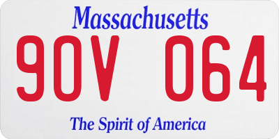 MA license plate 9OV064