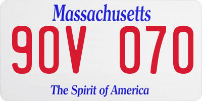 MA license plate 9OV070