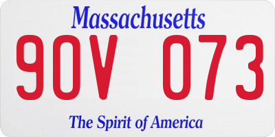 MA license plate 9OV073