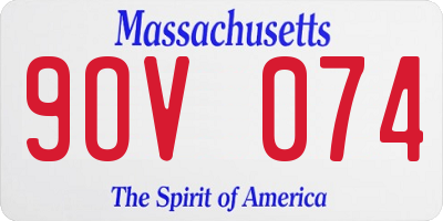 MA license plate 9OV074