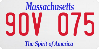 MA license plate 9OV075