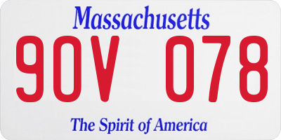 MA license plate 9OV078
