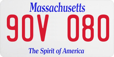 MA license plate 9OV080