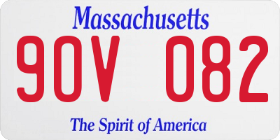 MA license plate 9OV082
