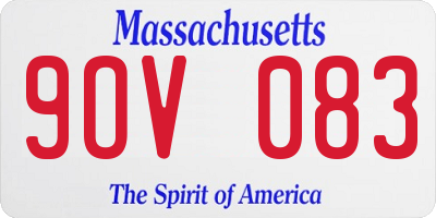 MA license plate 9OV083