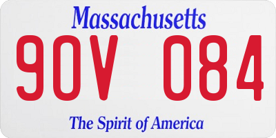 MA license plate 9OV084