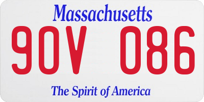 MA license plate 9OV086