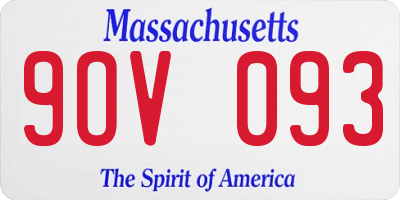 MA license plate 9OV093