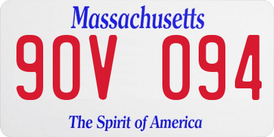 MA license plate 9OV094