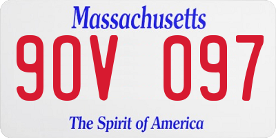 MA license plate 9OV097