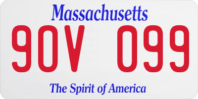 MA license plate 9OV099
