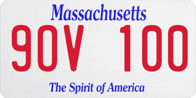 MA license plate 9OV100