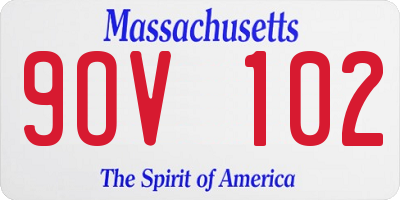 MA license plate 9OV102