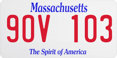 MA license plate 9OV103