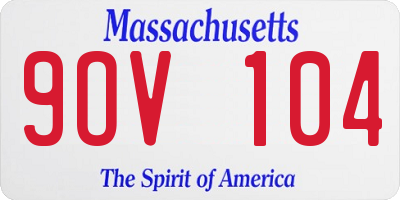 MA license plate 9OV104