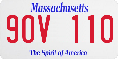 MA license plate 9OV110