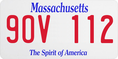MA license plate 9OV112
