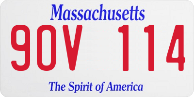 MA license plate 9OV114