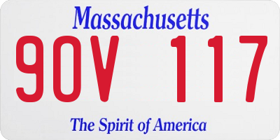 MA license plate 9OV117