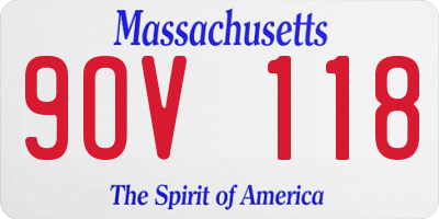 MA license plate 9OV118