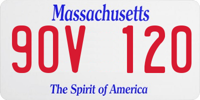 MA license plate 9OV120