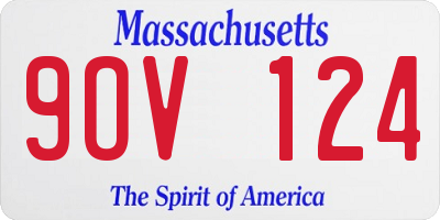 MA license plate 9OV124