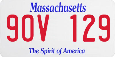MA license plate 9OV129