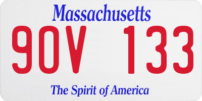 MA license plate 9OV133