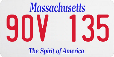 MA license plate 9OV135