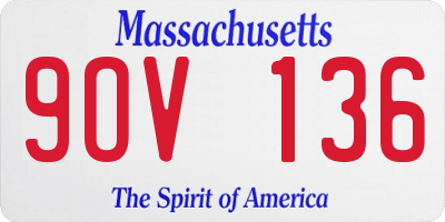 MA license plate 9OV136