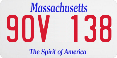 MA license plate 9OV138