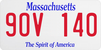 MA license plate 9OV140